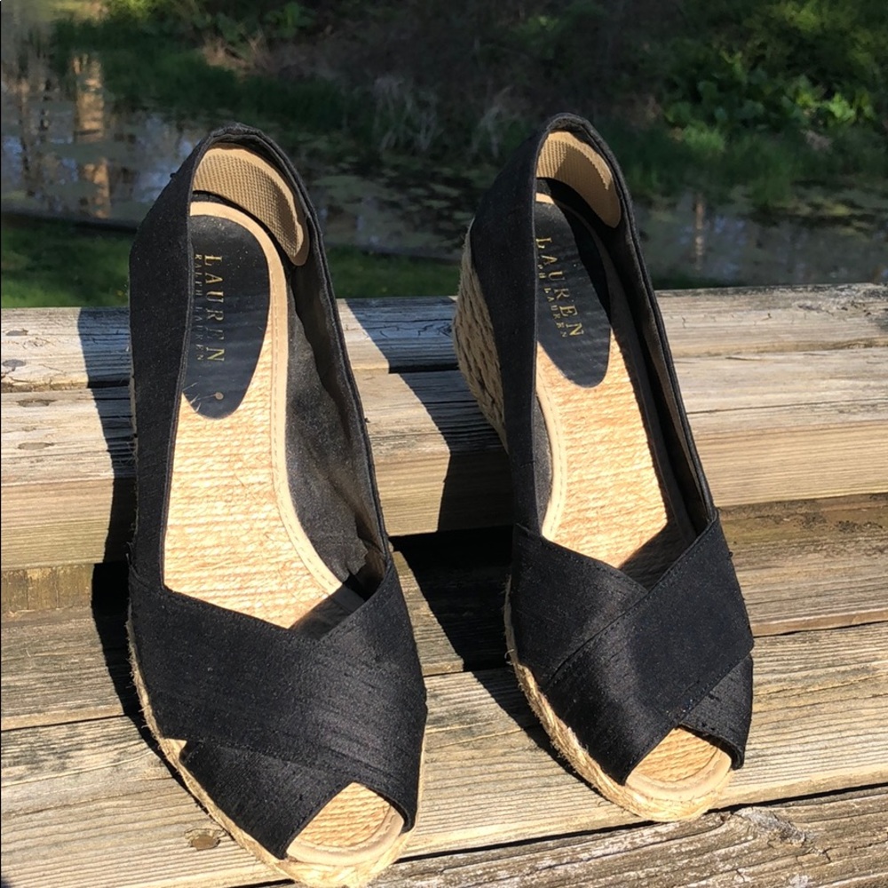 Heeled espadrille sandals